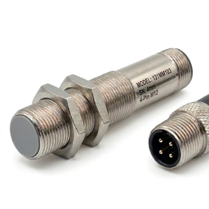 131MM103 Inductive Proximity Sensor – M12 Threaded, 4-Pin Industrial Connector